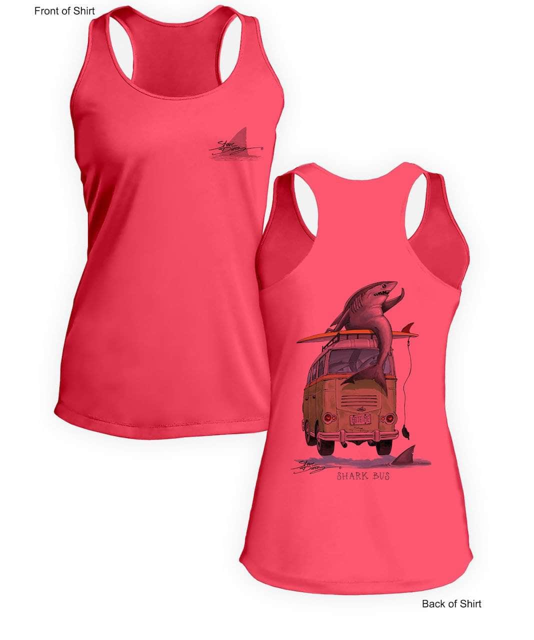 Shark Bus- Ladies Racerback Tank-100% Polyester